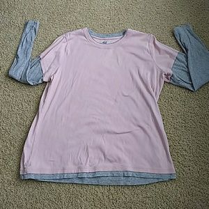 Pink and Grey Long Sleeve Tee